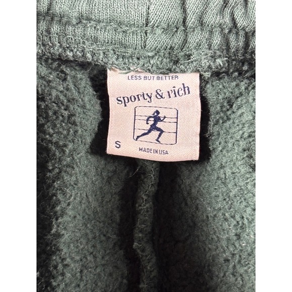 Sporty Rich Sweatpants Joggers Dark Green Mens S Made USA - Picture 3 of 7